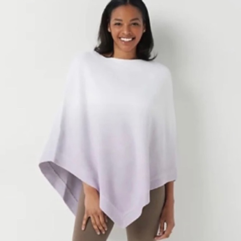 Barefoot Dreams CozyChic Ultra Lite Ocean Breeze Poncho OS Plus in Viole…